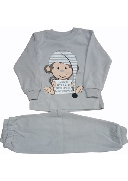 Neşeli Bebek Grimaymun Pijama Takımı 9-12 Ay