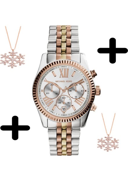 Micheal Kors MK5735 +Mk Kartanesi Kolye 925 Silver Rose Gold