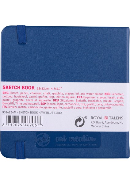Sketchbook Sert Kapak Eskiz Çizim Defteri 12 x 12 cm 140 gr 80 Yp Navy Blue