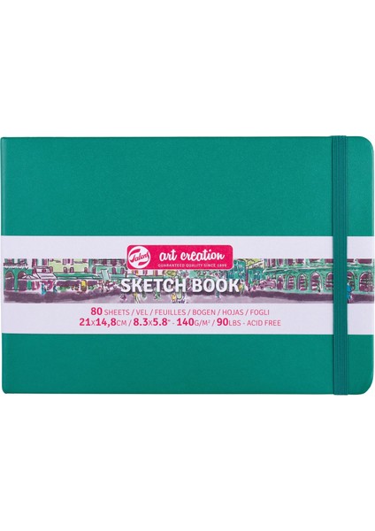 Sketchbook Sert Kapak Eskiz Çizim Defteri 15 x 21 cm 140 gr 80 Yp Forest Green