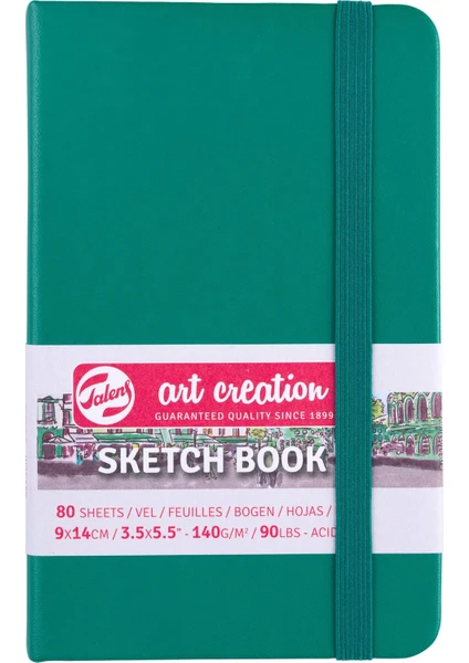 Sketchbook Sert Kapak Eskiz Çizim Defteri 9 x 14 cm 140 gr 80 Yp Forest Green