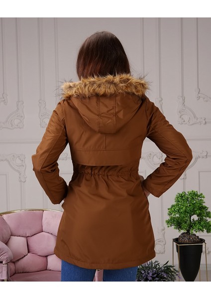 Taba Içi Kürkü ve Su Geçirmez Bayan Kışlık Mont&kaban