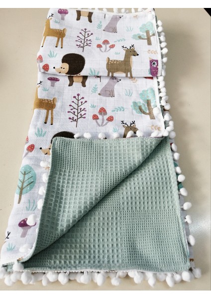 Müslin Pike 110x100 Ölçülerinde Bir Tarafı Müslin Bir Tarafı Pike 100% Pamuk