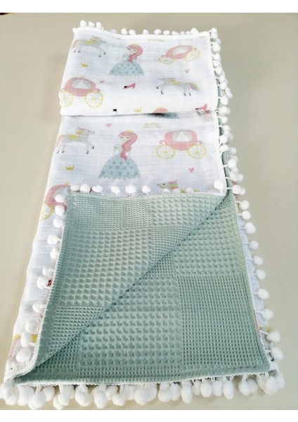 Müslin Pike 110x100 Ölçülerinde Bir Tarafı Müslin Bir Tarafı Pike 100% Pamuk