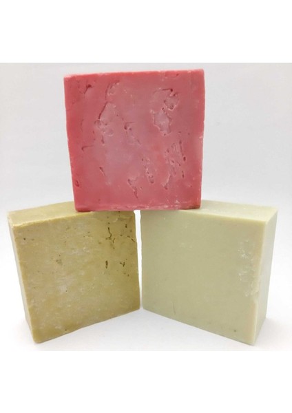 Online Pazar %100 Doğal 1 Gül Sabunu+1 Aloevera Sabunu+1 Ozon Yağı Sabunu Ambalajlı