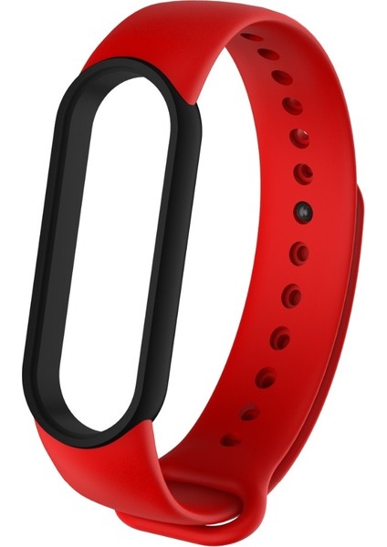 Xiaomi Band Için Iki Tonlu Silikon Kayış Bileklik 6 Kırmızı (Yurt Dışından)