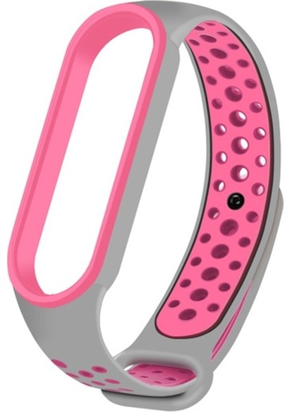 Xiaomi Band 6 Için Delikli ve Nefes Silikon Kayışı Pembe (Yurt Dışından)