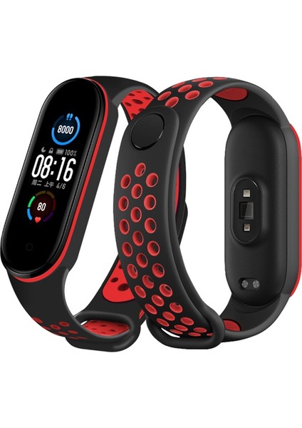 Xiaomi Band 6 Için Delikli ve Nefes Silikon Kayışı Kırmızı (Yurt Dışından) modelleri