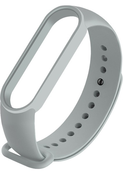 Xiaomi Band Için Saf Renk Silikon Kayışı 6 Açık Gri (Yurt Dışından)