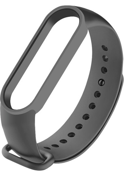 Xiaomi Band Için Saf Renk Silikon Kayışı 6 Koyu Gri (Yurt Dışından)