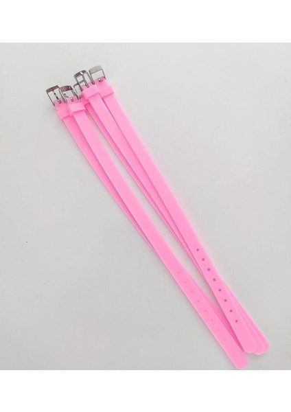 Bileklik 5 li Silikon Pembe 08 mm Ayarlanabilir Charm Takılabilen Bileklik