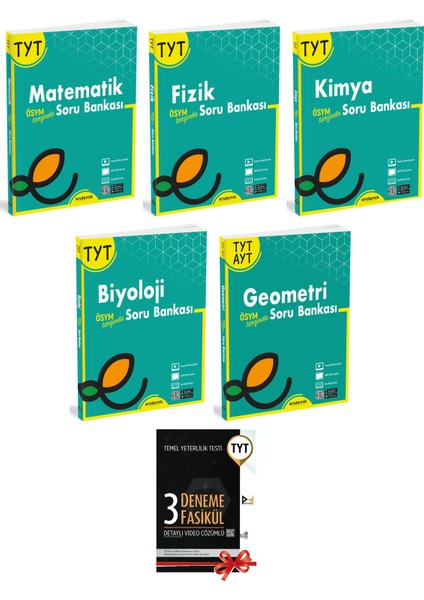 2022 TYT Tüm Dersler Sayısal Soru Bankası Seti (5 Kitap) + 3 Deneme