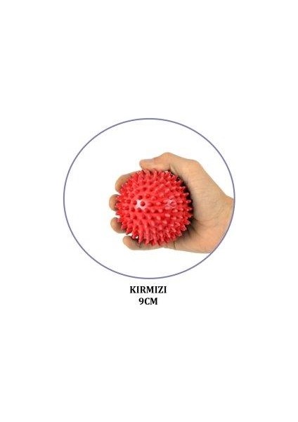 Msd El Egzersiz Masaj ve Duyu Topu , Yumuşak Dikenli Top Kırmızı Renk 9 cm