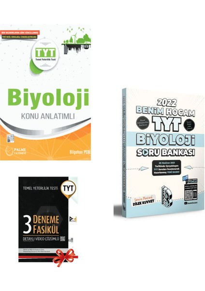 2022 TYT Biyoloji Konu Anlatımı ve Benim Hocam Yayınları Biyoloji Soru Bankası - 3 Deneme