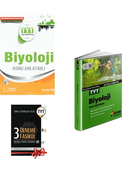 2022 TYT Biyoloji Konu Anlatımı ve Aydın Yayınları Biyoloji Soru Bankası - 3 Deneme