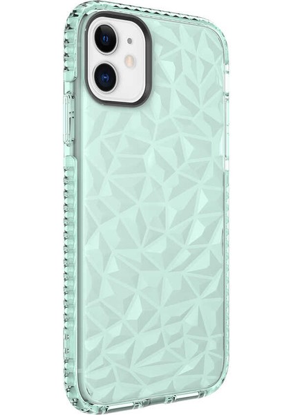 - Apple iPhone 11 - Kılıf Koruyucu Prizmatik Görünümlü Buzz Kapak - Yeşil