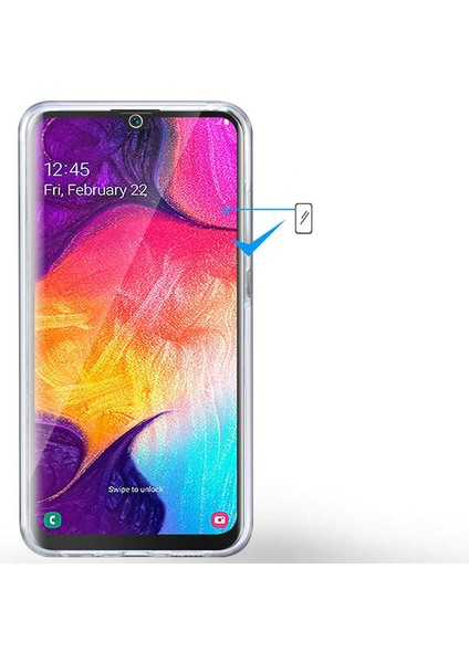 Samsung Galaxy A50 Kılıf 360 Ön Arka Tam Kaplama Darbe Emici Silikon Enjoy