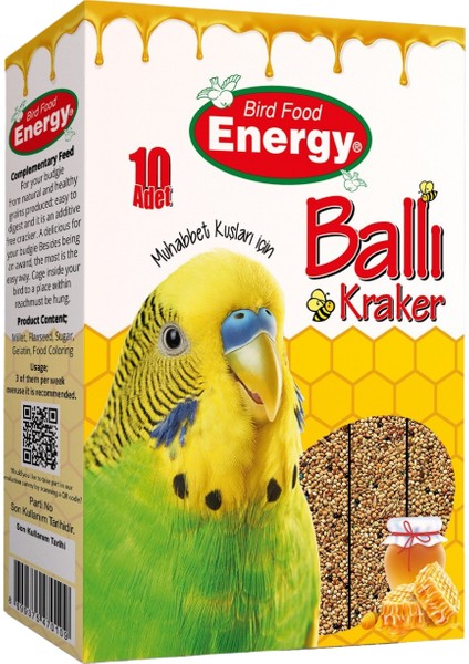 Muhabbet Kuşu Ballı Kraker-3 Kutu-30 Adet