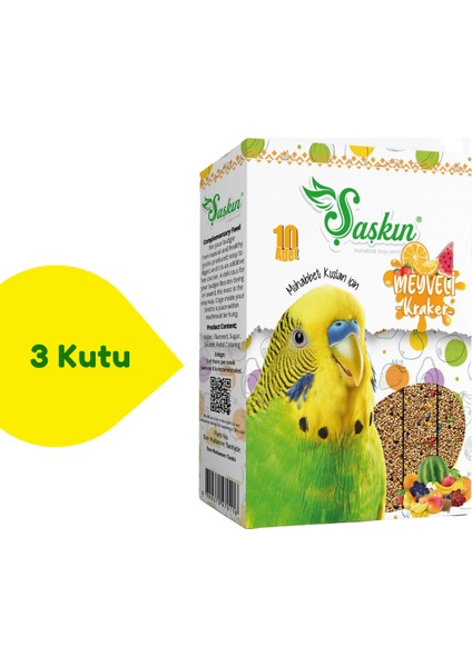 Şaşkın Muhabbet Kuşu Meyveli Kraker-3 Paket-30 Adet fiyatları