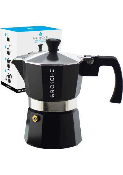 Milano Moka Pot Siyah 1 Cup 45 ml