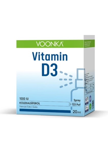 Vitamin D3 1000 Iu Takviye Edici Gıda Sprey 20 ml