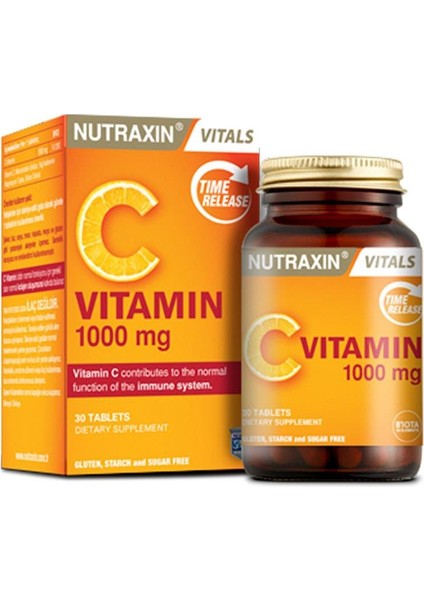 Vitamin C 1000 Mg Takviye Edici Gıda 30 Tablet