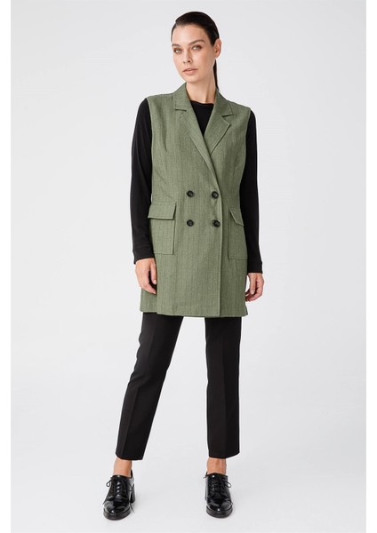 Keten Kruvaze Yelek Haki modelleri