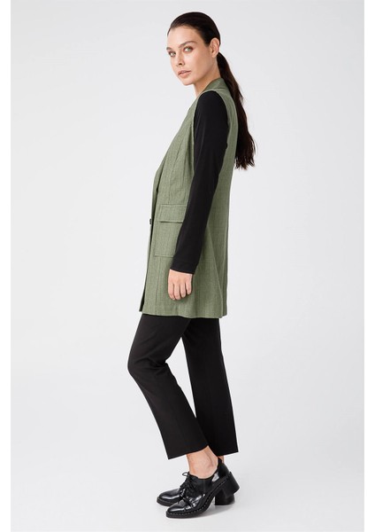 Keten Kruvaze Yelek Haki fırsatları