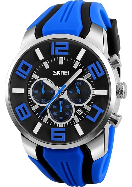Skmeı 9128 Moda Fonksiyonlu 3D Büyük Dial Spor Kol 30M Su Geçirmez Kuvars Izle (Mavi) (Yurt Dışından)