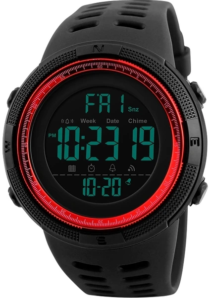 Skmeı 1251 50M Su Geçirmez Spor Watch Dijital Izle (Siyah Kırmızı) (Yurt Dışından)