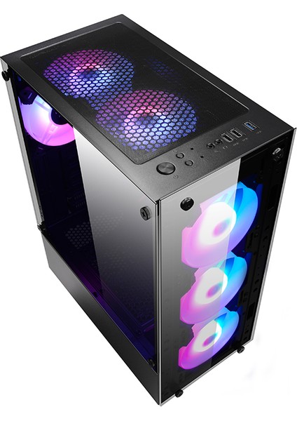 Glass 6X120MM RGB Kontrolcü ve Kumandalı Fanlı Oyuncu Kasası 6X120MM - Boş Kasa fırsatları