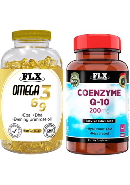Omega 3-6-9 180 Softgel & Flx Coenzyme Q-10 200 Mg 60 Tablet