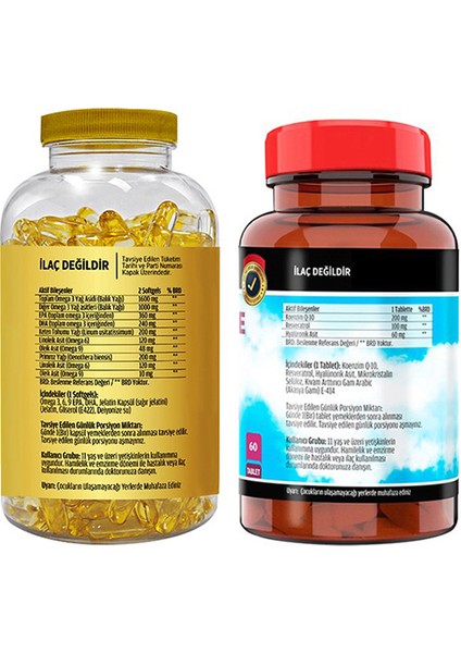 Omega 3-6-9 180 Softgel & Flx Coenzyme Q-10 200 Mg 60 Tablet fiyatları