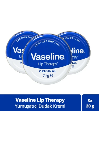 Lip Therapy Original Yumuşatıcı Dudak Kremi 20 gr X3