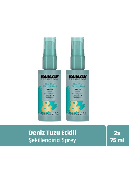 Deniz Tuzu Etkili Şekillendirici Sprey 75 ml X2