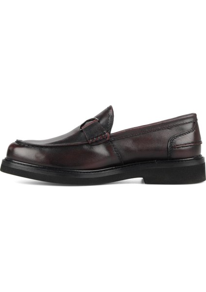 Bordo Loafer Erkek Deri Ayakkabı