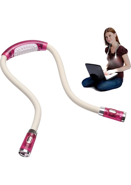 Taşınabilir U-Şekilli LED Esnek Handsfree Hug Boyun Okuma Lamp (Pembe) (Yurt Dışından)