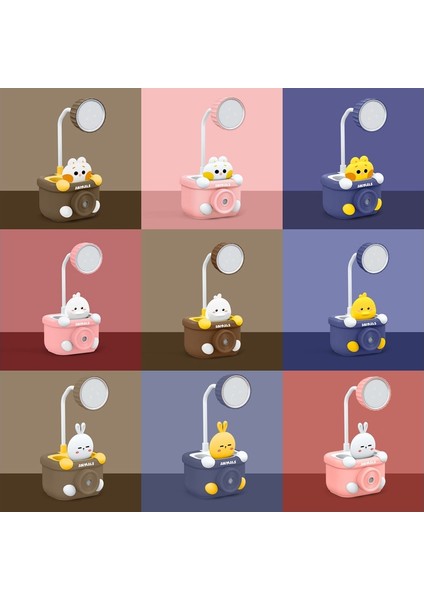 LED Mini Masa Lambası Öğrenci Yurdu Kalem Tutucu ile Keskinleştirmek Kalem (103 Ceviz Brown) (Yurt Dışından)