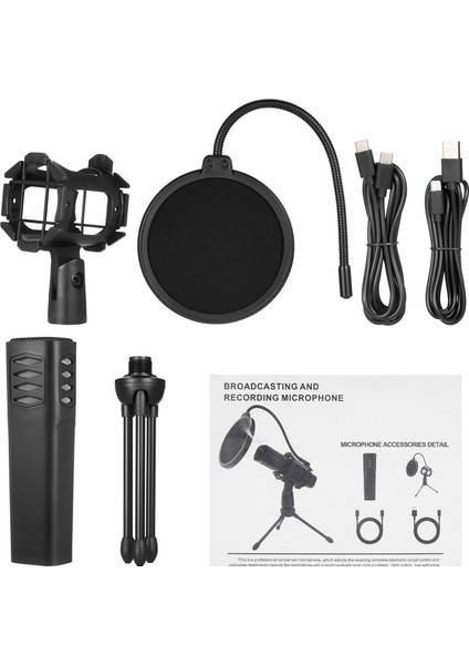 USB Mikrofon Kardioid Kondenser Mikrofon Tripod Standı (Yurt Dışından)