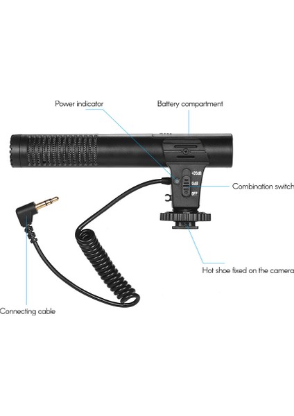 Kamera Video Kayıt Mikrofonu Süper Kardioid Pikap Mini (Yurt Dışından)