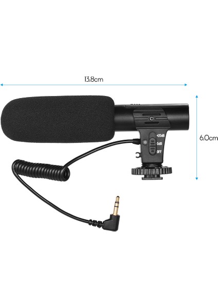 Kamera Video Kayıt Mikrofonu Süper Kardioid Pikap Mini (Yurt Dışından)