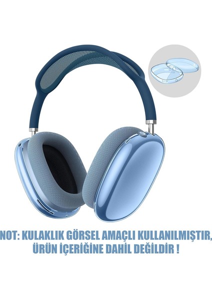 Apple AirPods Max Kılıf Crystal Clear Tpu Cover Mavi