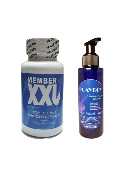 Member Xxl Erkeklere Özel 60LI + Playboy Natural Personal Lubricant 125ML Lubricant Gel Kayganlaştırıcı Jel