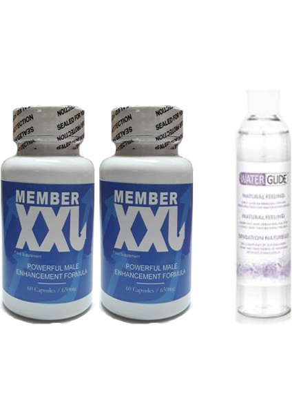 Member Xxl Erkeklere Özel 60lı 2 Adet + Waterglide Natural Feeling Lubricant 400ml Doğal His Kayganlaştırıcı Jel