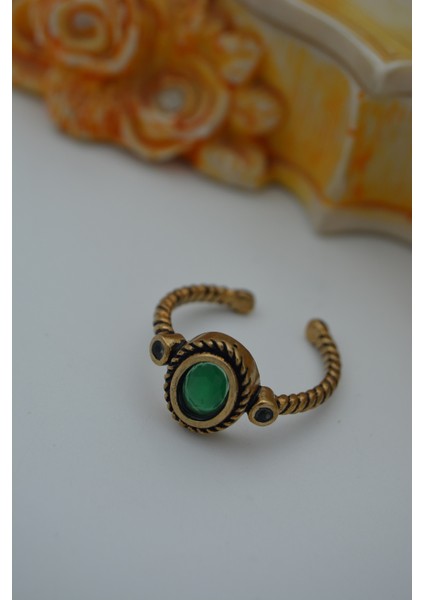 Barok Tasarım Zümrüt Taşlı Yüzük indirimleri