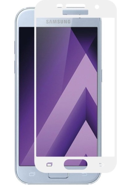 Samsung Galaxy A7 2017 Full Kapatan Renkli Cam Beyaz