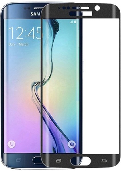 Samsung Galaxy S7 Edge Full Kapatan Renkli Cam Siyah