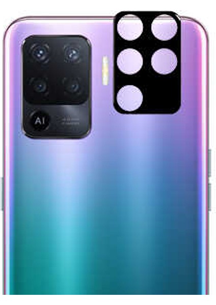 Oppo Reno 5 Lite Kamera Lens Koruyucu Cam Siyah