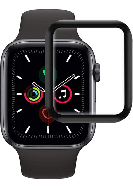 Apple Watch 38MM Full Yapışan Fiber Nano Ekran Koruyucu Siyah