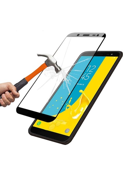 Samsung Galaxy J6 Full Kapatan Renkli Cam Siyah modelleri